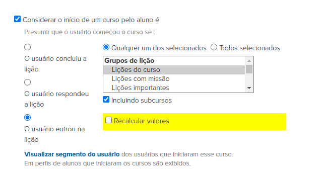 <p> Considera-se como início do curso a entrada em qualquer uma das aulas do curso ou subcurso . </p> <p> Considera-se como início do curso a entrada em qualquer uma das aulas do curso ou subcurso . </p>