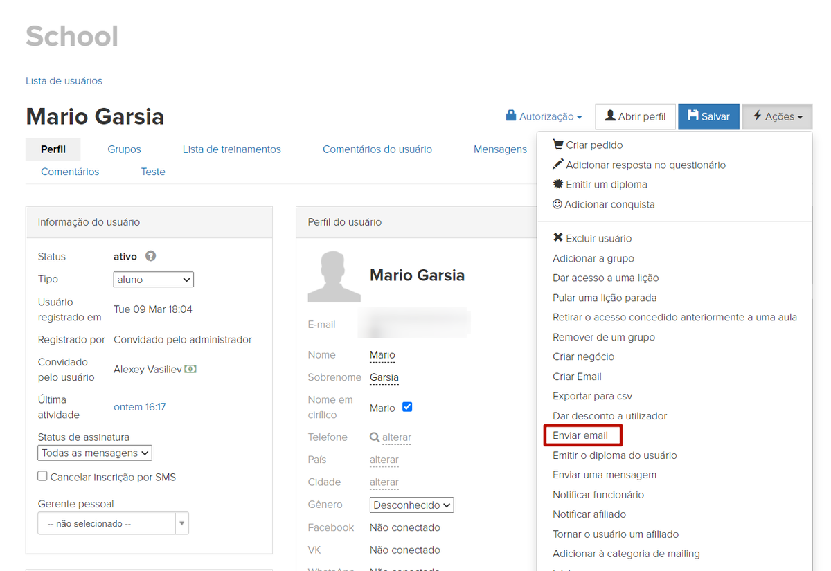 <p> Enviar mensagem do cartão de usuário </p> <p> Enviar mensagem do cartão de usuário </p>